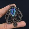 Abalone Shell 999 Copper Wire Wrapped Pendant, Handmade Gemstone Pendant Jewelry, Gifts For Wife Brand New Pendant