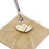 EBTOYS Vintage Burlap Wedding Reception Guest Pen with Stand Wooden Hearts Embellished Wedding Reception Party Table Decor