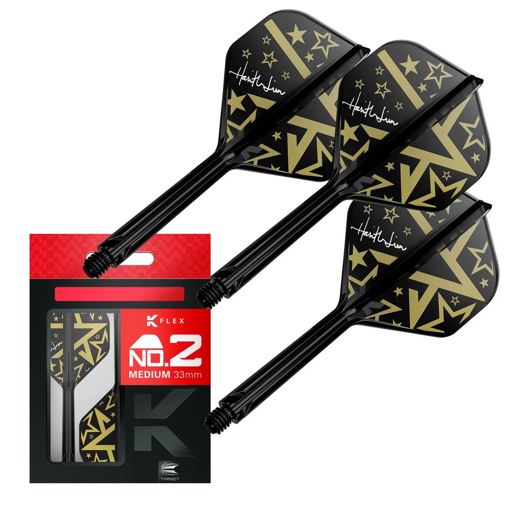 Target Japan HOT SHOT Harris Lim Player Model NO2 Standard Flights and Shafts Integrated Shaft and Flight Design Pack of 3 Professional Darts