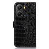 For Xiaomi Poco X7 Pro 5G Case Wallet Crocodile Texture Genuine Cow Leather Phone Cover
