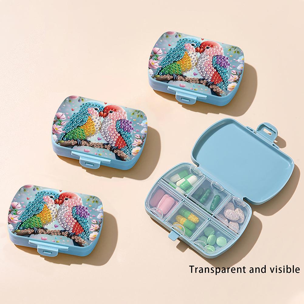 Diamond Art Painting Vitamin Multi-Compartment Organizer Box Six-Compartment for Outdoor Sports Business Trip Or Handbag