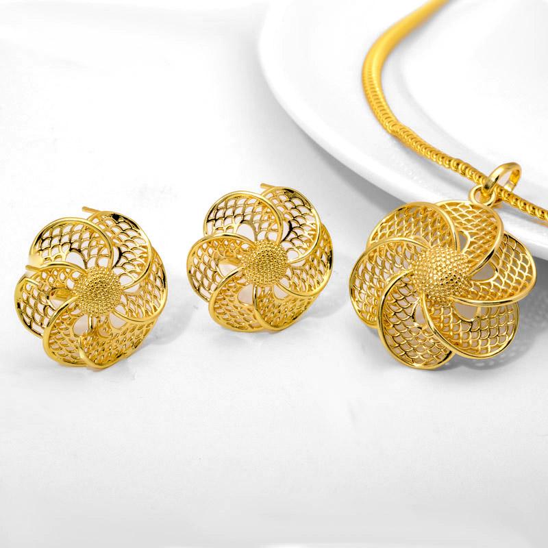 ZEADear Zirkon Dubai Goldfarbe 18k Exquisites Afrikanisches Zirkon-Set Brasilianisch Italienisch Original für Frauen Party Hochzeit Geschenk