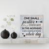 pirational Farmhouse Canvas Print Wall Art Decor One Small Positive Thought in the Morning Can Change Your Whole Day Sign Painting Plaque Rustic Home
