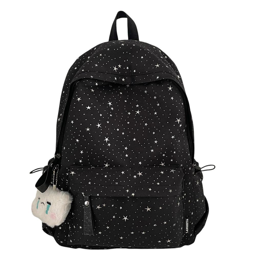 Schoolbag new schoolbag female college student Korean version ins large capacity solid color backpack junior high school backpack