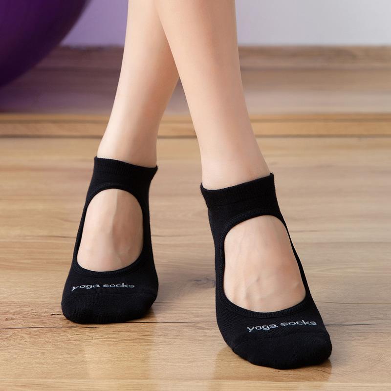 Sports Yoga Socks Women/Girl Non Slip Breathable Backless Indoor Gym Floor Ankle Sock Ladies Fitness Ballet Dance Pilates Sock