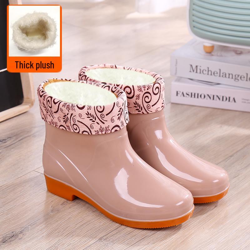 Women's Oxford Sole Waterproof Short Rain Boots - Non-Slip Fashion Outerwear Rubber Shoes