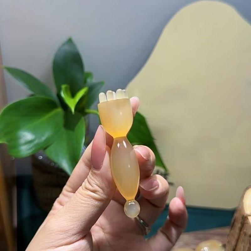 

Lotus Seedpod Shape Gua Sha Face Massager Stick - Facial Lifting Skin Care Tool for Eyes Acupoint Pen Beauty Care бежевый