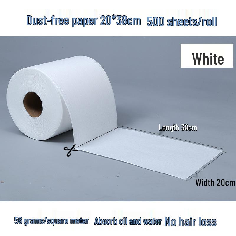 Industrial Dust-Free Oil-Absorbent Wiping Paper - Large Roll, Blue & White Non-Woven Fabric