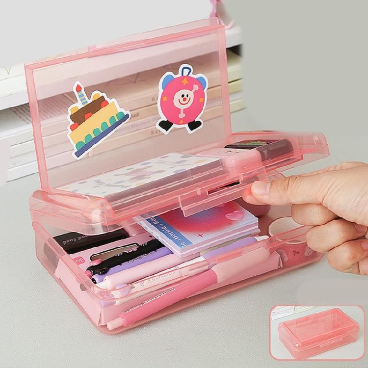 Double Layer Pencil Case High Capacity Pen Case Water Resistant Pencil Storage Box Portable Pen Organizers for Student