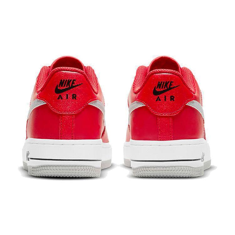 Nike Air Force 1 Low GS University Red Barnesneakers Svart Hvit Lys-Røyk-Grå DJ4617-600
