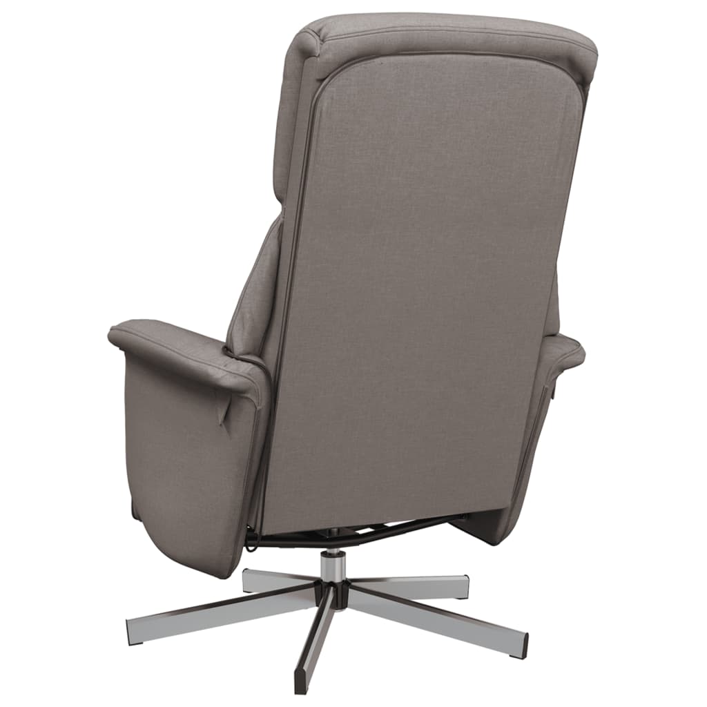 Vidaxl Reclining Massage Chair with Footrest, Taupe, Fabric Upholstered