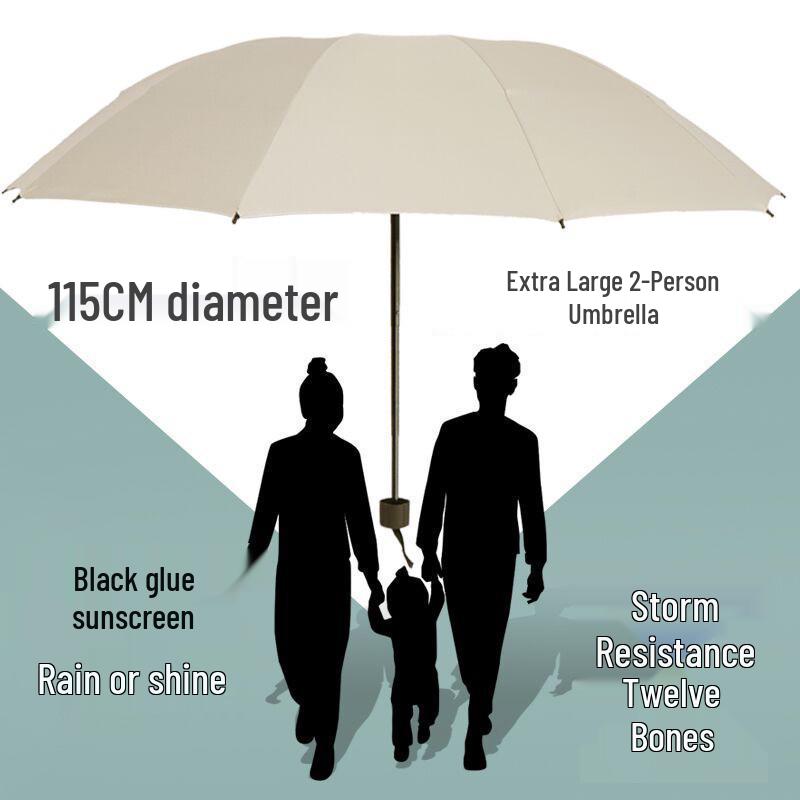 Sturdy Windproof & Rainstorm Resistant Extra Large Three-Fold Umbrella for Three