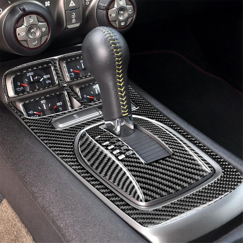 Für Chevrolet Camaro 2010-2015 Echte Weiche Kohlefaser Auto Schaltknauf Panel Verkleidung Aufkleber Innenraum Zubehör LHD