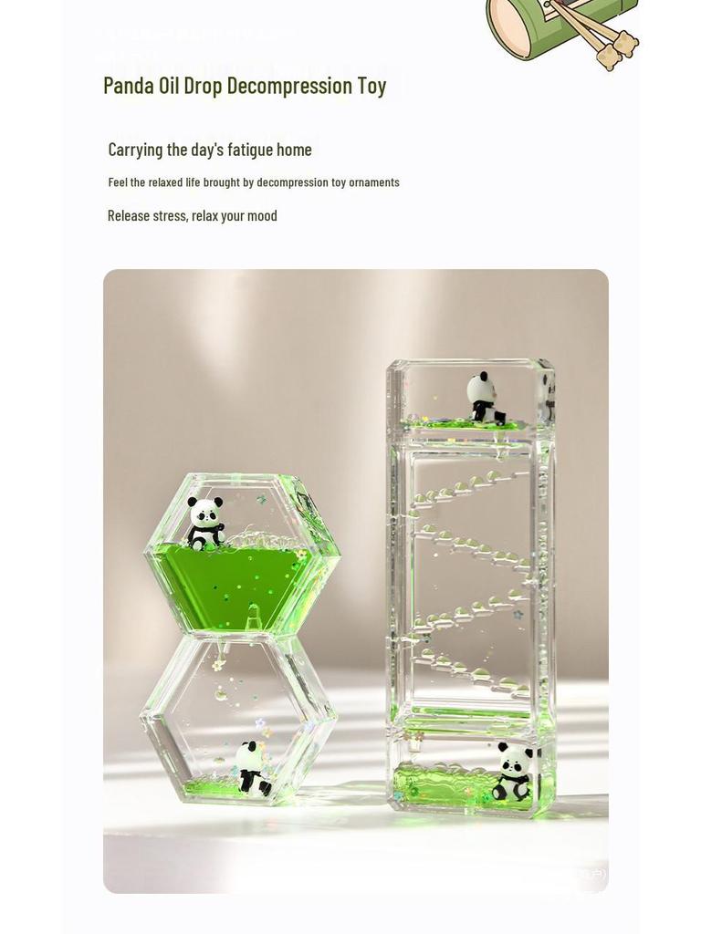 Panda Olejová přesýpací hodina: Kreativní stolní časovač, Uklidňovač stresu, Dárek pro děti pro emocionální klid.