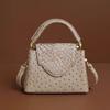 Luxury Designer Brand Fashion Leather Ostrich Print Handbag Shoulder Crossbody Bags for Women Sac À Main Femme