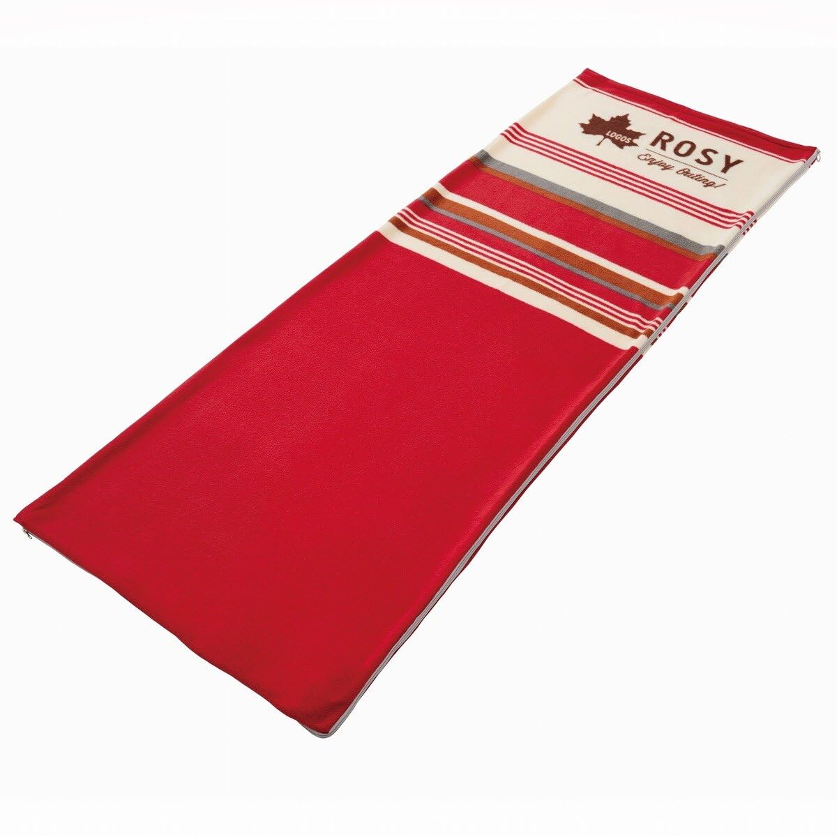 

LOGOS ROSY Fleece Sleeping Bag Outdoor Machine Washable Blanket, Intersleeve, Bedding, Connectable, (Red)