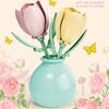 DIY MOC Flowers Bouquet Rose Sunflower Succulents Bonsai Vase Gardens Romantic Building Blocks Model Bricks Kids Sets Kits Toys