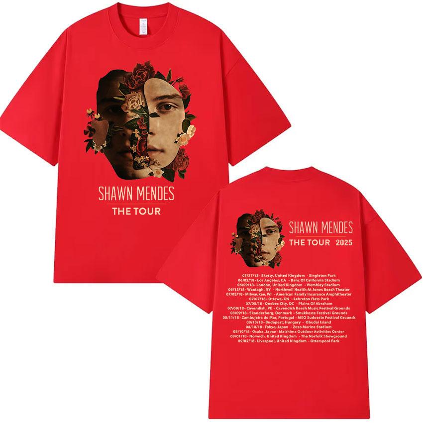 2025 Summer Shawn Mendes The Tour Print Men's Women O-Neck Fashion Cotton Short Sleeve T-Shirts 100% Pure Cotton Printed T-shirt