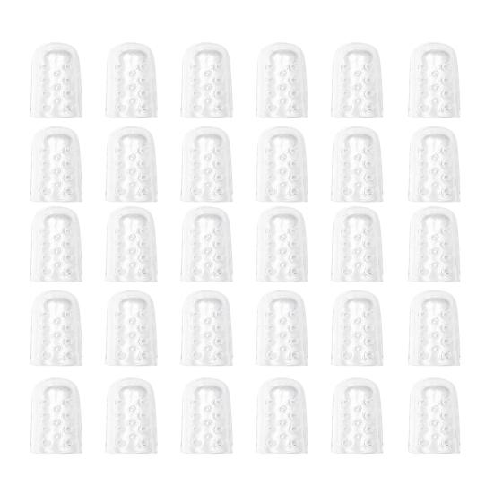30Pcs Silicone Nail Protectors Breathable Anti-Friction Toe Caps with Holes Men Women Corns Blisters Pain Relief Finger Toe Covers Guards S