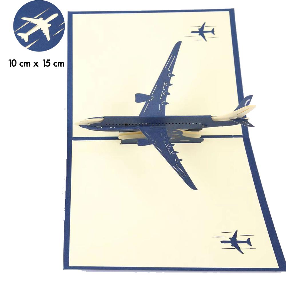 3D Pop Up Invitation Card Airplane Greeting Cards Christmas Birthday Valentine Invitation Thank You Cards Thanksgiving Gift Card