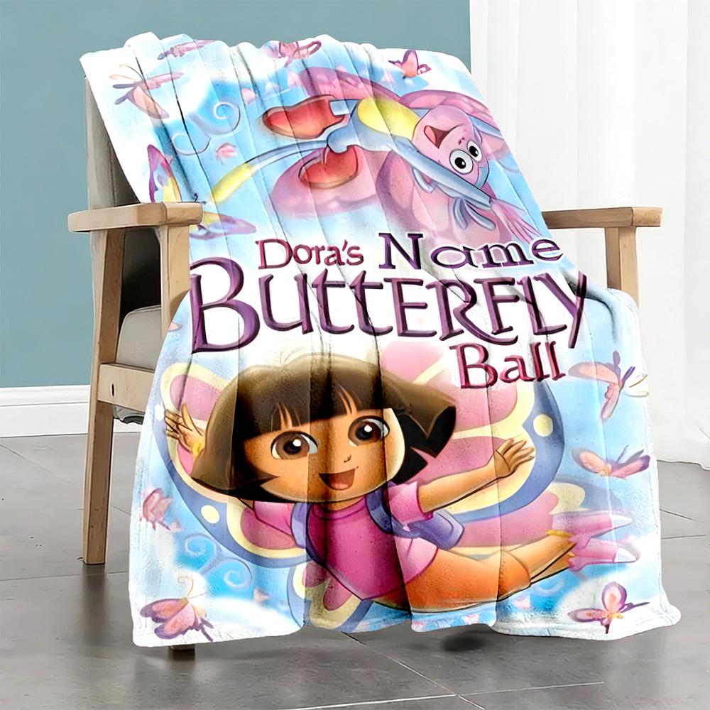 Dora Explorer Personalized Name Blanket Gift Customizable Blanket Soft Warm Cozy Great for Living Room Couch Bedding Home Decor for All Occasions