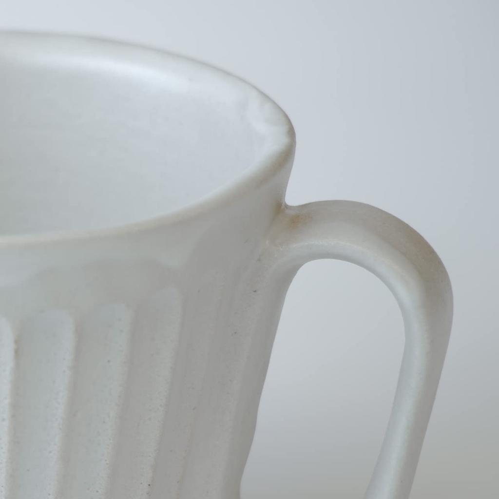 Wired Beans Wired Beans Mug To Last a Lifetime Kasama Yaki Shinogi Mug 240ml White Matte