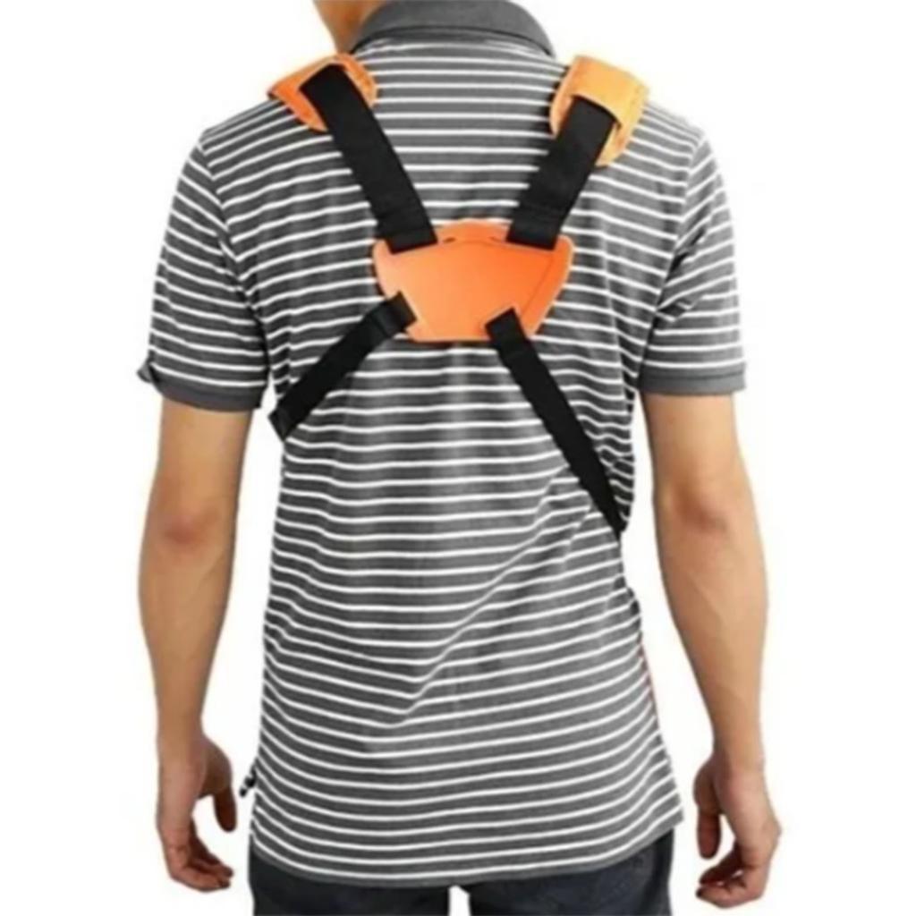 Trimmer Double Shoulder Strap Size Adjustable Metal Buckle Nylon Strimmer Harness Orange