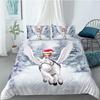 Duvet Cover Set 3D Santa Claus Merry Christmas Single Double Size Holiday Atmosphere Decoration Soft and Comfortable
