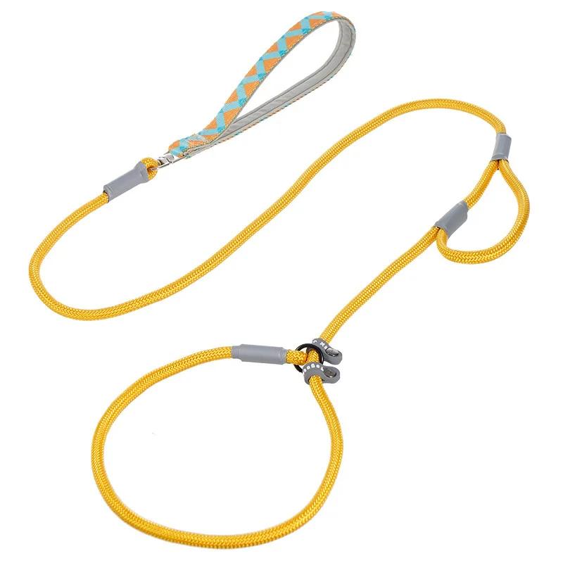 Military Grade Dog Leash Slip Chain Dual Handle Nylon Rope No Pull Training Lead Heavy Duty Pet Traction Rope for M L Dogs