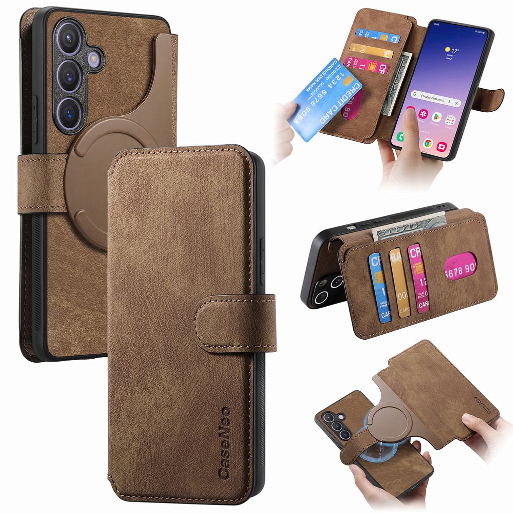 For Samsung Galaxy S24 Magnetic Case CASENEO Detachable Leather Phone Wallet Cover