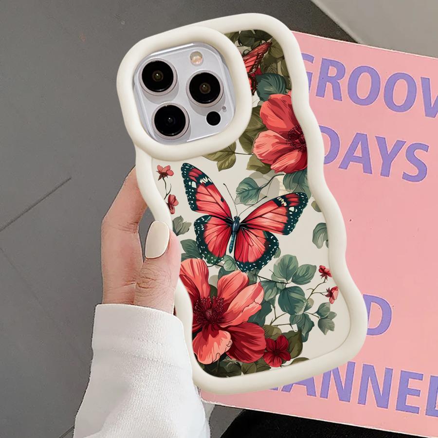 Cute Butterfly Case for iPhone 16 Pro Max 17 Air 8 11 12 13 14 XR 15 Plus Soft Phone Cover