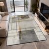 Modern Geometric Carpet Light Luxury Living Room Plush Plain Colour Rug Easy Cleaning Foldable Non-slip Study Floor Mat Bedroom
