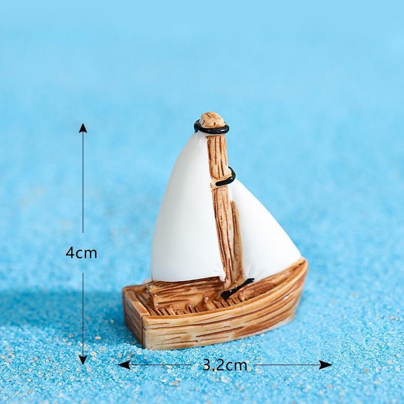 2pcs Seashore Series Mediterranean Style Ornaments Surfboard Seashells Seabirds Miniature Garden Microlandscape Home Decoration