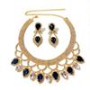New Fashionable European and American Exaggerated Handmade Rhinestone Colored Crystal Necklace Earring Set Bridal Dress Jewelry