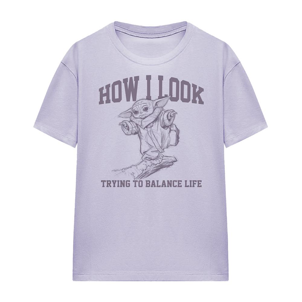 Star Wars The Mandalorian Womens/Ladies Trying To Balance Life T-Shirt