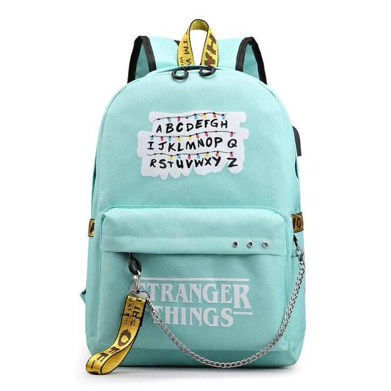 Mochila Grande de Temporada Stranger Things Recargable por USB para Niños