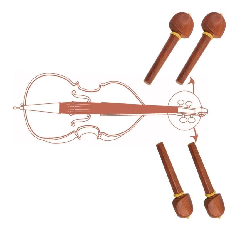 4Pcs/set Mahogany Cello Pegs Cello Part Tuning Pegs Cello Pegs Tuners Cello Pegs Drop Cello Shafts Handle for Cello