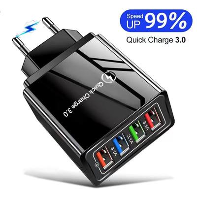 USB-Ladegerät Telefon Schnellladegerät Schnellladegerät QC 3.0 EU/US-Stecker Wandladegerät für Samsung iPhone 11 Xiaomi Huawei