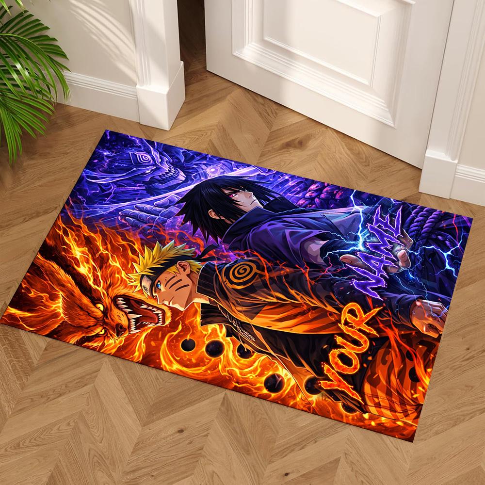 Naruto Character Personalized Name Floor Rug Office Rug Design for Playrooms Dining Room Dormitory Bedrooms Antislip Carpet Decorate Offices