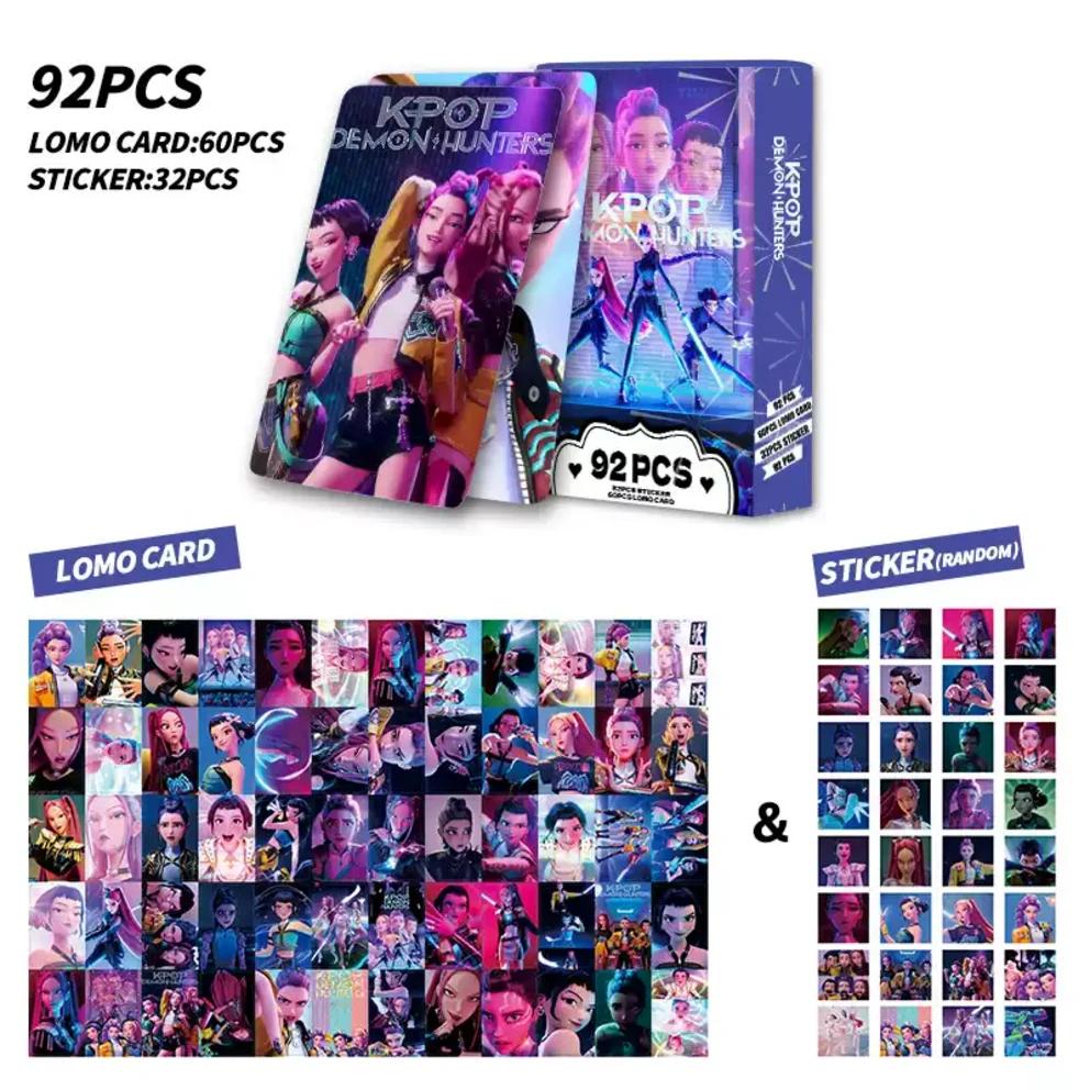 2025NEW K-pop Demon Hunters Laser Photocard Set of 60 + 32 Stickers