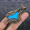 Sleeping Turquoise Handmade Copper Wire Wrap Jewelry Pendant 2.80" O9F39