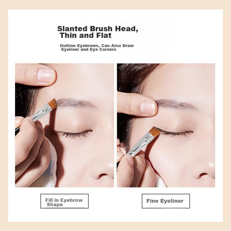 UPLUS Multifunctional Dual-Ended Eyebrow and Lash Makeup Brush, Angled Spiral Brush, 1 pack