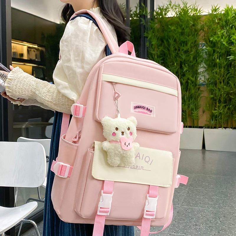 Primary School Girl Junior High School Student Cute Color Blocking Backpack High School Student College Student Backpack