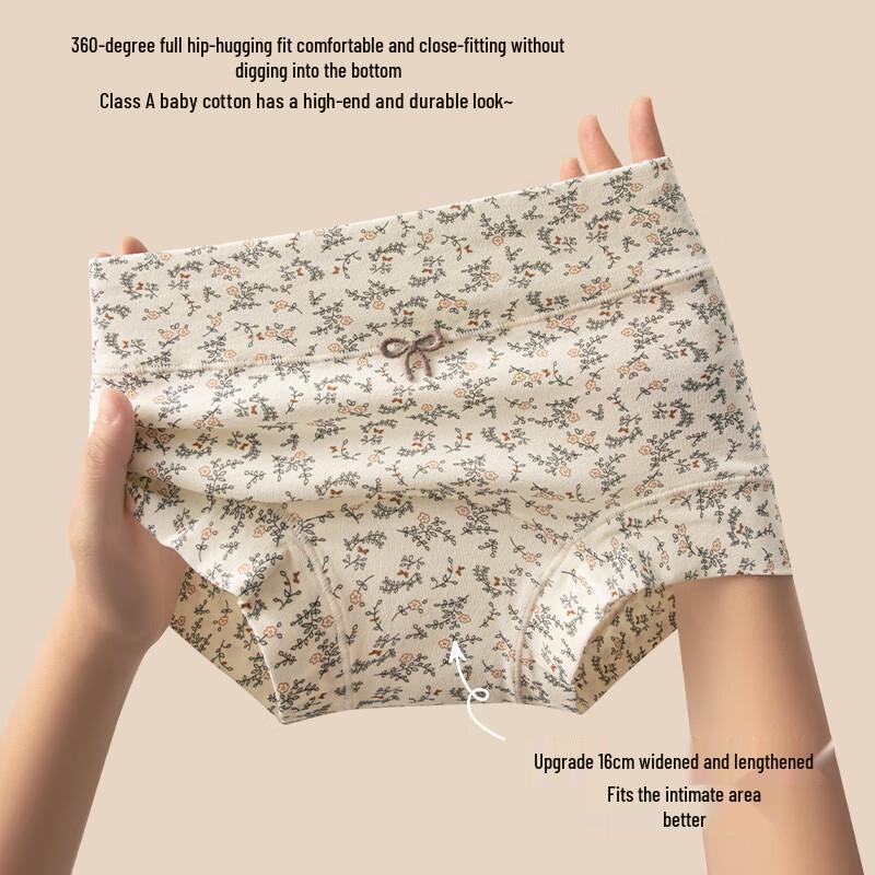 

Женские антибактериальные боксеры с высокой талией и цветочным принтом Cotton Gene, 3 шт. L