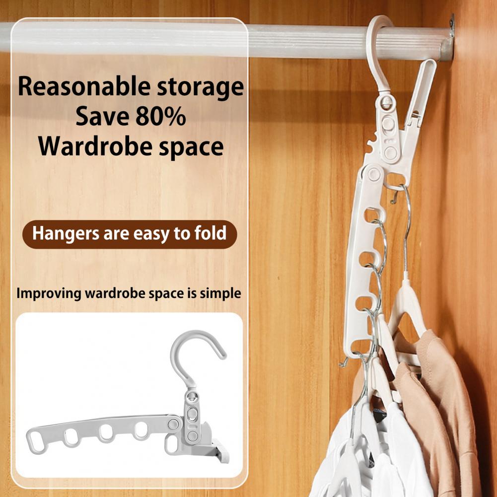 Space-saving Clothes Hanger Portable Folding Clothes Rack Coat Hanger with Strong Load-bearing Capacity  for Travel