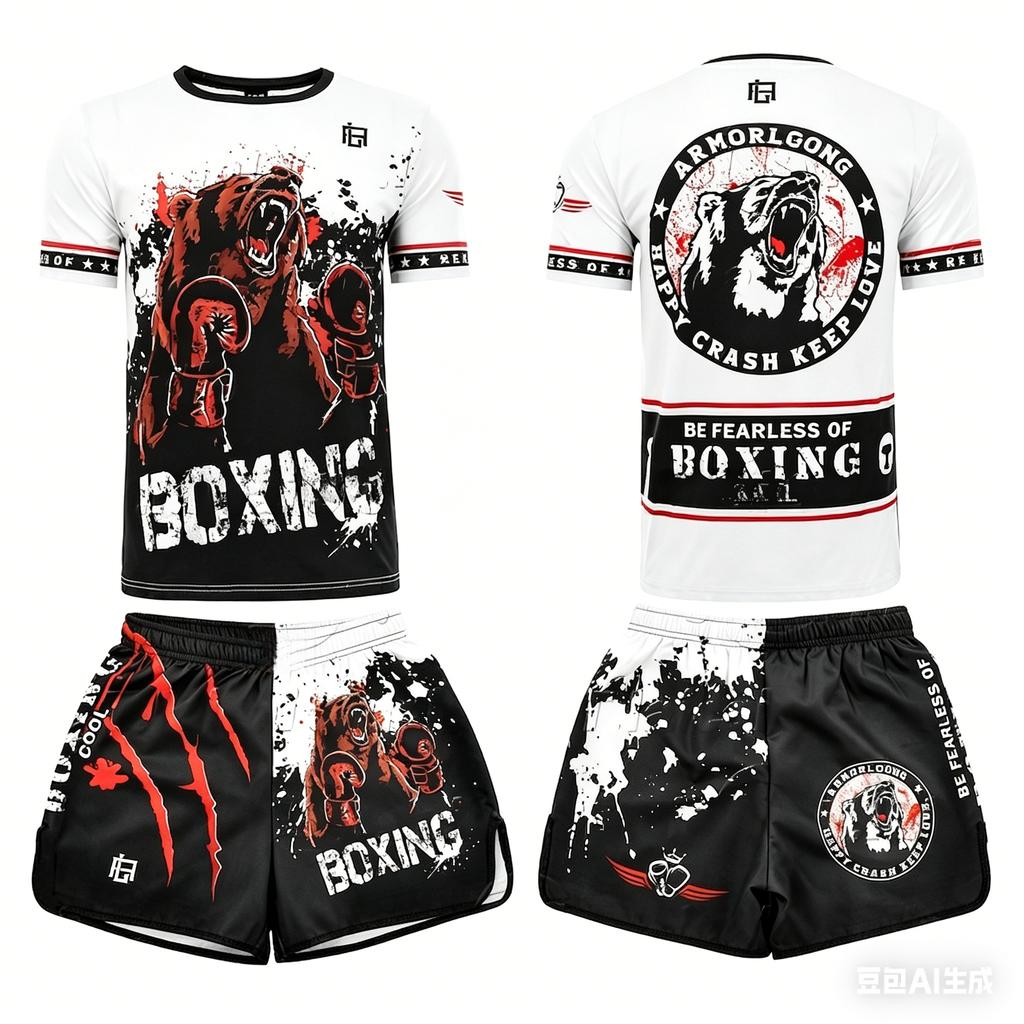 2026 Summer MMA Training Suit Quick Dry Combat Sportswear Set Bold Pink & Black Graphic Shorts & T-Shirt Outfit for Kids