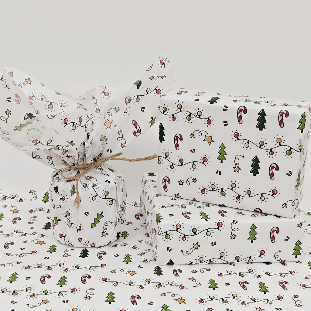 15 Stück dünnes Papier mit Weihnachtslaternenmustern, Geschenkpapier, geeignet für Weihnachtsdekoration, Winter, Thanksgiving