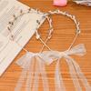 Pearl Flower Satin Hairband Adult Children's New Joker Go Out Hair Accessories Girl Fairy Sen Sweet Headband.