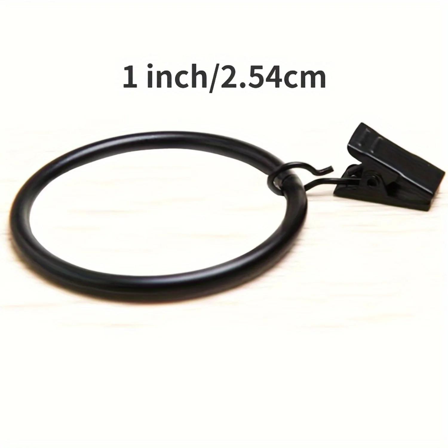 

Vintage Black Curtain Rings With Clips - 1pcs Large 1 Inch Rustproof Strong Metal Decorative Drapery Hoops For Window, Easy Inst 1pc чёрный