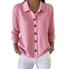 2025 Women's Solid Button Knit Lapel Cardigan Sweater - Autumn/Winter Casual Fashion
